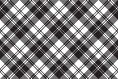 Geleneksel kontrol kumaş dokusu siyah beyaz dikişsiz desen 