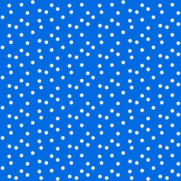 Синий яркий фон в белых точках полька безморщинистый узор — стоковый вектор