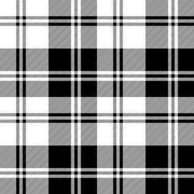 Ulusal tartan siyah, beyaz, pürüzsüz desen
