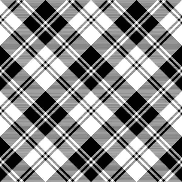 Patrón nacional tartán blanco negro sin costuras — Archivo Imágenes Vectoriales