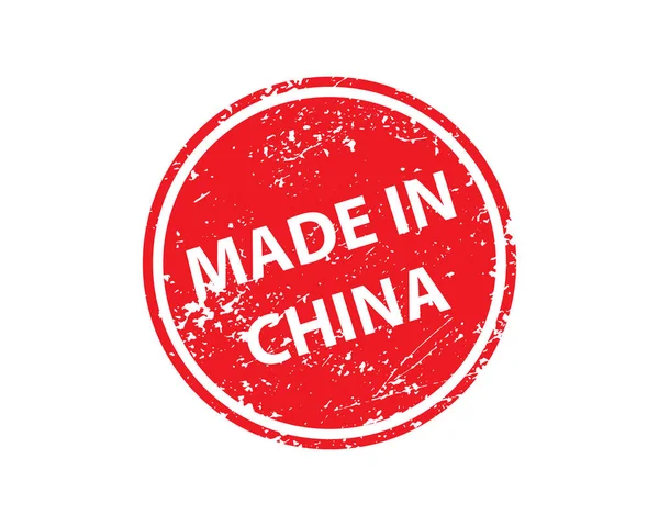 Fatto in Cina timbro tessitura vettoriale. Impronta del cliché di gomma. Web o — Vettoriale Stock