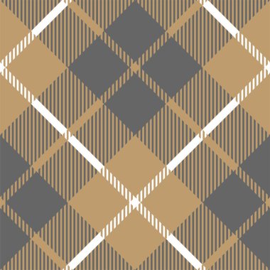 Altın platin kareli, ekoseli, dikişsiz desen. Vektör illüstratı