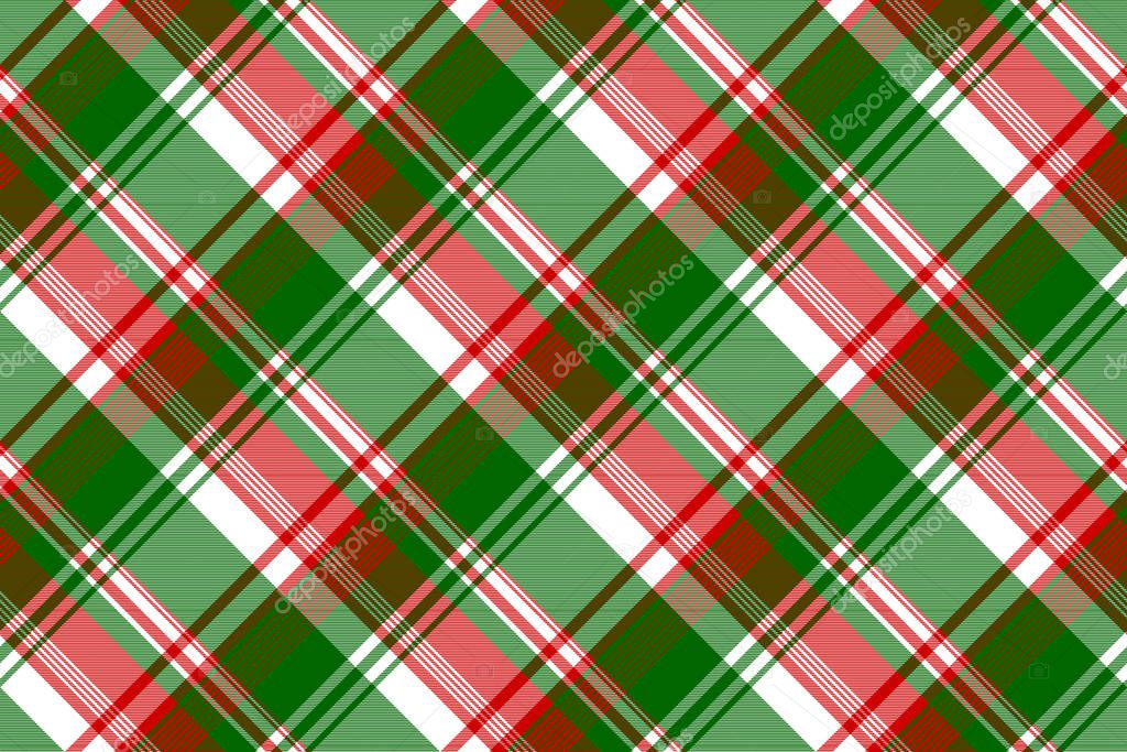 Green red bright check fabric texture seamless pattern