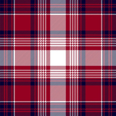 Mavi kırmızı, ekose desenli, pürüzsüz desen. Vektör arkaplanı