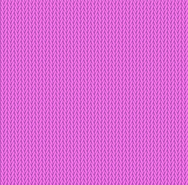 Textura de punto de color rosa brillante. Tejido de patrón sin costura vectorial . — Vector de stock