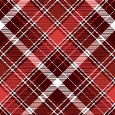 Red diagonal abstract plaid seamless pattern. Vector illustration.