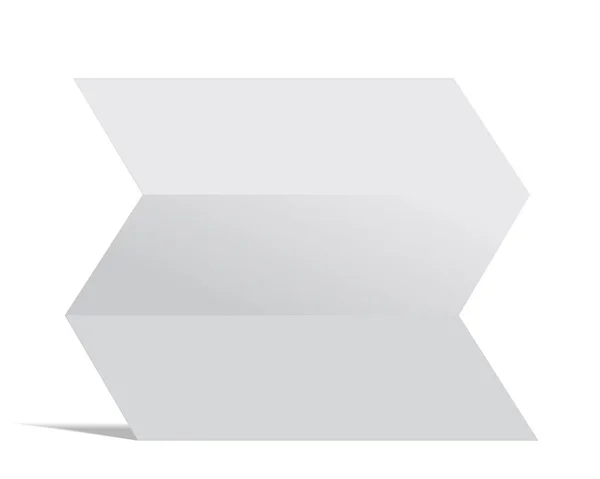Διάνυσμα Χάρτινο Φυλλάδιο Ρεαλιστική Σκιά Λευκή Λευκή Λευκή Σελίδα Απομονωμένη — Διανυσματικό Αρχείο