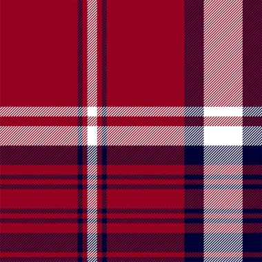 Mavi kırmızı, ekose desenli, pürüzsüz desen. Vektör arkaplanı.