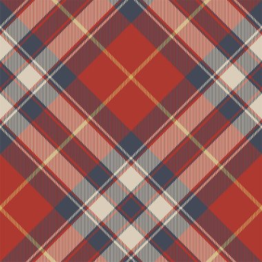 Kırmızı mavi tartan kumaş dokusu kusursuz desen. Vektör illüstrasyonu.