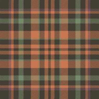 Piksel arkaplan vektör tasarımı. Modern, pürüzsüz desenli ekose. Kare kumaş. Tartan İskoç tekstili. Güzellik rengi süsleri..