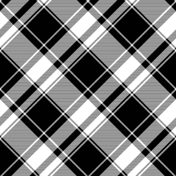 Tartan Zwart Wit Naadloos Patroon Vectorillustratie — Stockvector