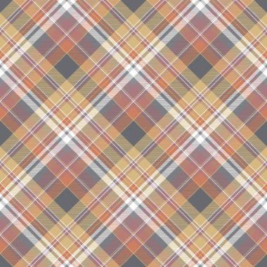 Ekoseli köşegen kumaş dokusu kusursuz desen. Düz dizayn. Vektör illüstrasyonu.