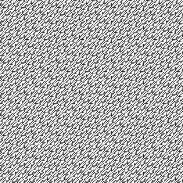 黒い白い波の伝統的なシームレスなパターン ベクトル背景 — ストックベクタ