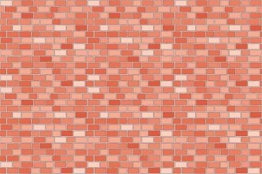 Duvar tuğlası, dikişsiz kırmızı. Vektör arkaplanı.