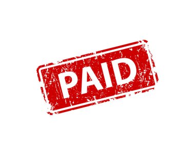 Paid stamp vector texture. Rubber cliche imprint. Web or print design element for sign, sticker, label