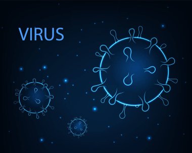 Virüs vektör arka planı. Konsept illüstrasyon enfeksiyonu, bakteri, tıbbi sağlık hizmetleri, mikrobiyoloji, patojen organizması.