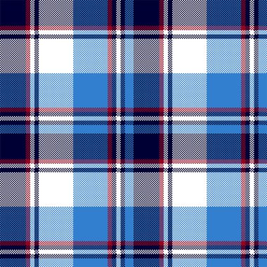 Mavi kırmızı, ekose desenli, pürüzsüz desen. Vektör arkaplanı.