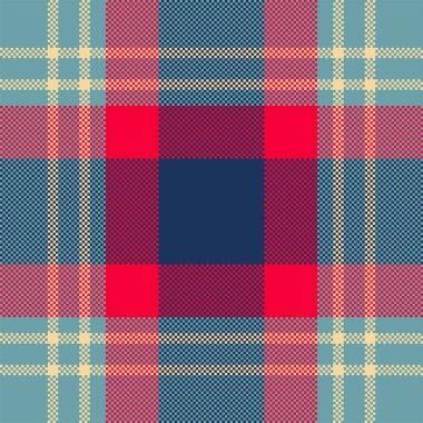 Piksel arkaplan vektör tasarımı. Modern, pürüzsüz desenli ekose. Kare kumaş. Tartan İskoç tekstili. Güzellik rengi süsleri..