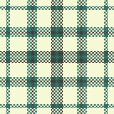 Piksel arkaplan vektör tasarımı. Modern, pürüzsüz desenli ekose. Kare kumaş. Tartan İskoç tekstili. Güzellik rengi süsleri..