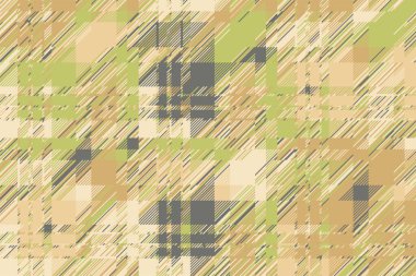 Modern arıza geçmişi. Renkli geometrik soyut model vektörü. Hasar çizgileri duvar kağıdını etkiler. Grunge desenli ekose..