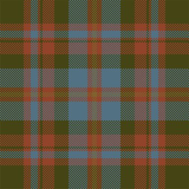 Piksel arkaplan vektör tasarımı. Modern, pürüzsüz desenli ekose. Kare kumaş. Tartan İskoç tekstili. Güzellik rengi süsleri..