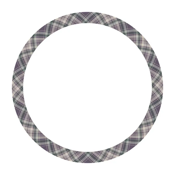 Okraj Vektor Snímků Kulatý Vzor Geometrického Retro Rámu Skotská Kostkovaná — Stockový vektor