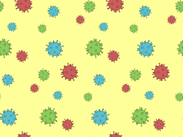 ウイルスのシームレスなパターン ヘルスケアと医療の背景概念 バイオ感染ベクターイラスト — ストックベクタ