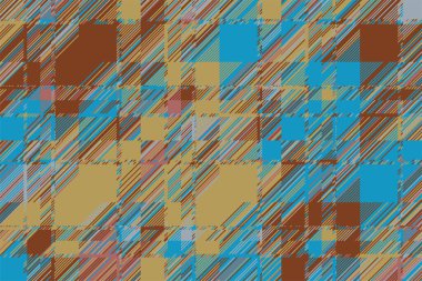 Modern arıza geçmişi. Renkli geometrik soyut model vektörü. Hasar çizgileri duvar kağıdını etkiler. Grunge desenli ekose..