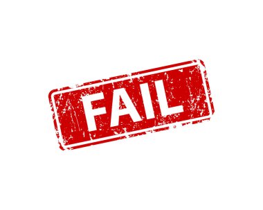 Arıza damgası vektör dokusu. Kauçuk klişe baskı. İşaret, sticker, etiket için Web veya baskı tasarım elemanı