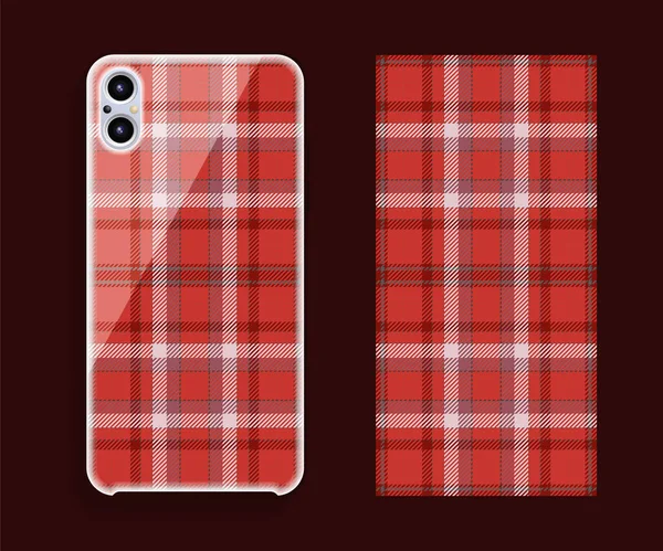 Smartphone Cover Design Vektor Attrappe Vorlage Geometrisches Muster Für Handy — Stockvektor