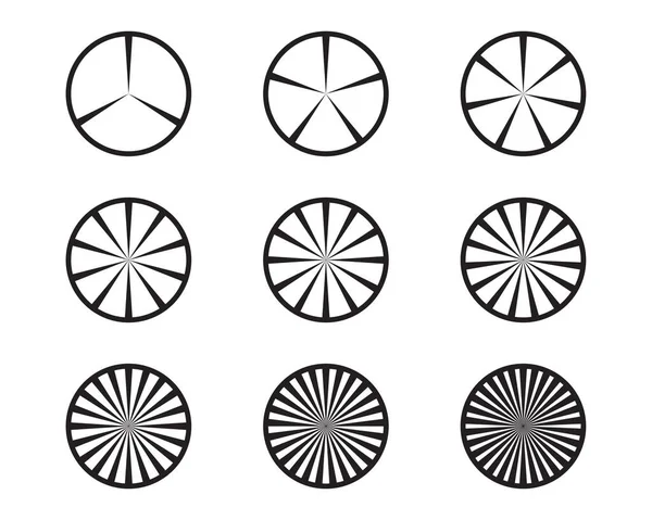 Élément Graphique Divisant Ensemble Objet Parties Partie Conception Logo Modèle — Image vectorielle