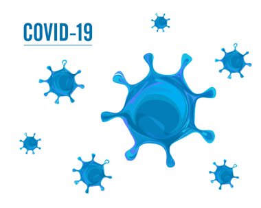 Coronavirus COVID 19 beyaz arka planda izole edildi. 2020 Corona Virüs Salgını. Vektör illüstrasyonu.