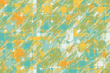 Modern arıza geçmişi. Renkli geometrik soyut model vektörü. Hasar çizgileri duvar kağıdını etkiler. Grunge desenli ekose..