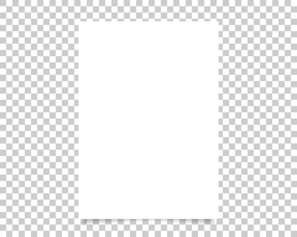 Векторный Формат Бумаги Формата Реалистичной Тенью Белая Бланковая Страница Изолирована — стоковый вектор