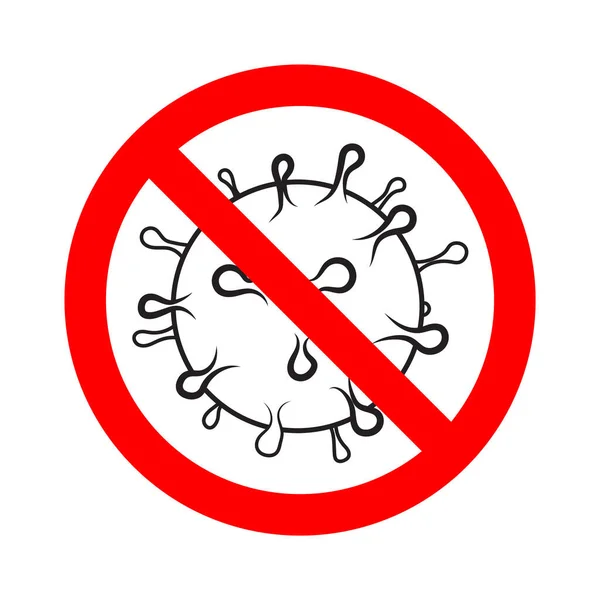 Stop Virus Vector Prohibition Sign Bacteria Epidemic Global Biohazard Caution — Stock Vector