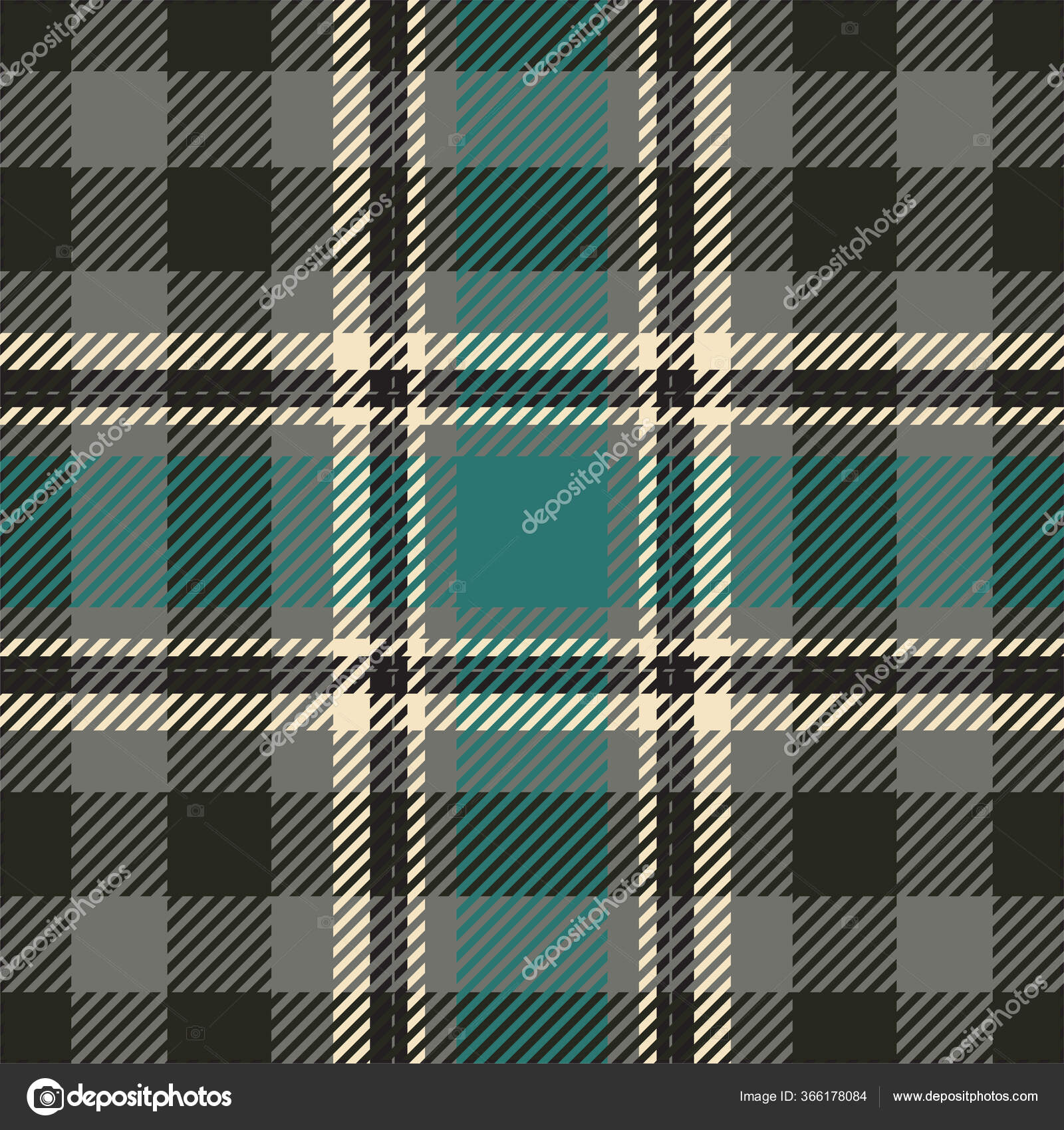 Seamless Plaid Checker Stripes Christmas Wrapping Paper Pattern In