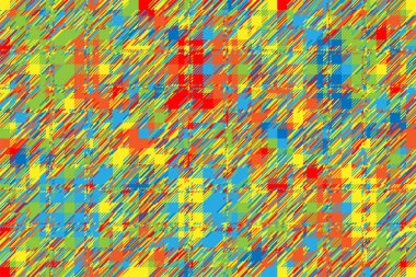 Modern arıza geçmişi. Renkli geometrik soyut model vektörü. Hasar çizgileri duvar kağıdını etkiler. Grunge desenli ekose..