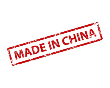 Çin damgalı vektör dokusu. Lastik klişe damga. İşaret, etiket, etiket için web ya da yazdırma tasarımı ögesi