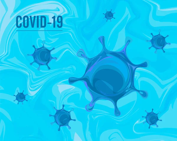 Coronavirus Covid 2019 Синьому Фоні 2020 Вірус Корона Векторна Ілюстрація — стоковий вектор