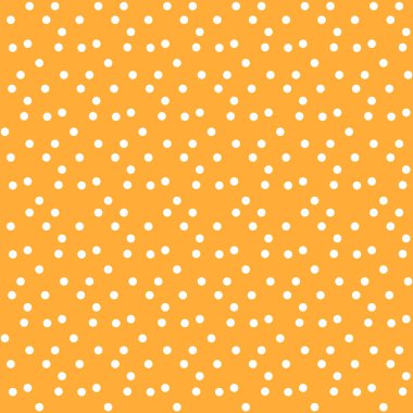 Turuncu arkaplan rastgele polka noktalar vektörsüz desen