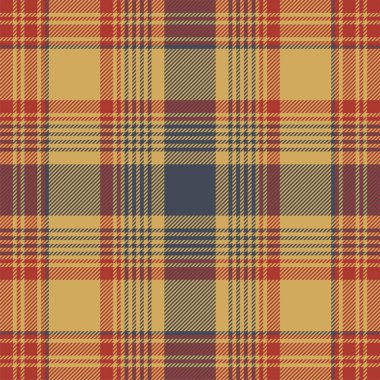 Kırmızı mavi tartan kumaş dokusu kusursuz desen. Vektör illüstrasyonu.