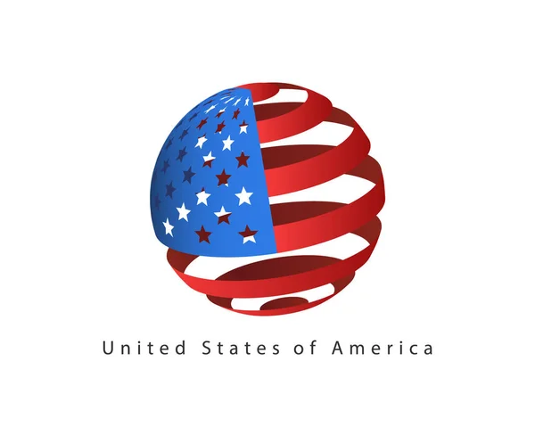 Элемент Векторного Дизайна Флага Сша Логотип Шаблона United States America — стоковый вектор