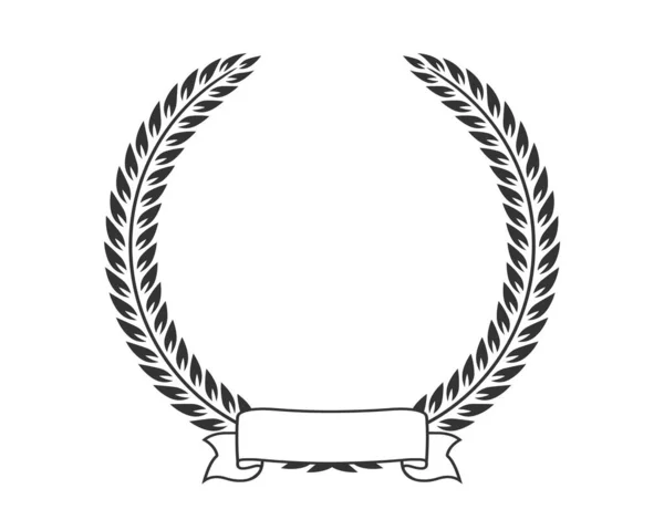 Stemma Modello Logo Rami Nastro Illustrazione Vettoriale — Vettoriale Stock
