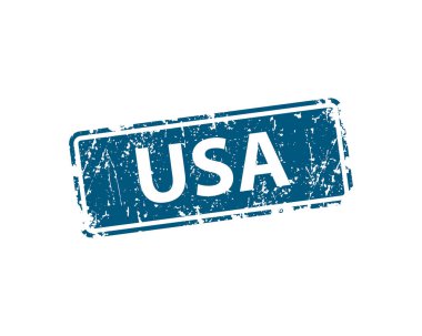 USA stamp vector texture. Rubber cliche imprint. Web or print design element for sign, sticker, label