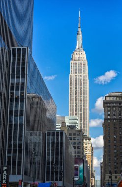 New York City, USA - September 7, 2017: Empire State building view on the street in midtown