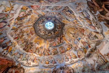 Floransa, İtalya - 26 Ağustos 2018: Kubbenin İçi - Cattedrale di Santa Maria del Fiore