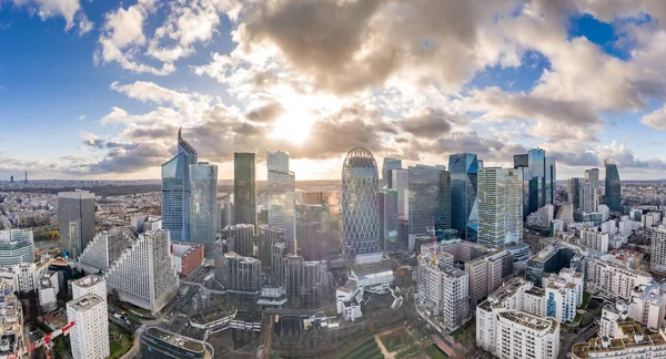 Paris Frankrike December 2019 Flygfoto Med Panoramautsikt Över Defense Skyskrapa — Stockfoto