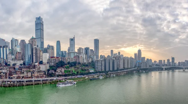 Chongqing China Dez 2019 Pôr Sol Sobre Rio Jialing Com — Fotografia de Stock