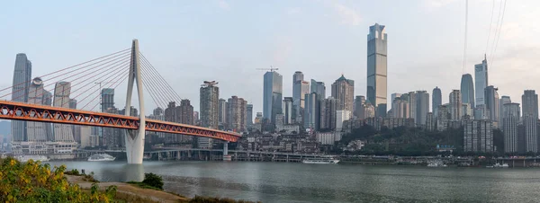 Chongqing China Dez 2019 Aéreo Sobrevoo Aéreo Antes Amanhecer Chongqing — Fotografia de Stock