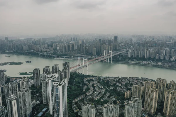 Chongqing China Dezember 2019 Luftaufnahme Des Überflugverkehrs Vor Sonnenaufgang Chongqing — Stockfoto
